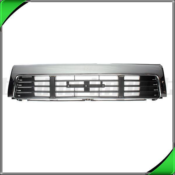 89-91 toyota pickup 4wd chrome grille center ptd black grid for 3pcs grill style