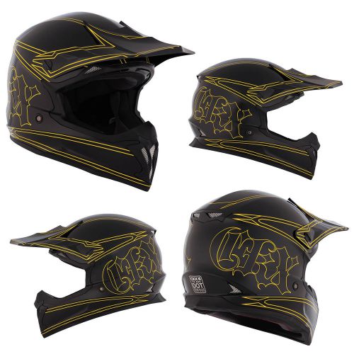 Mx helmet motocross ckx tx-696 minimalist yellow/black adult xsmall dirt bike