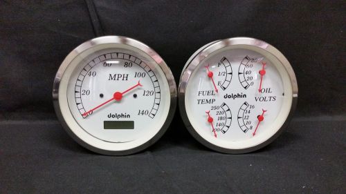 White gauge 5 &#034; quad set with programmable speedo