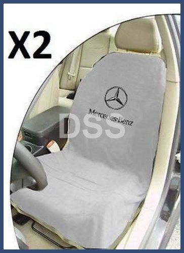 New mercedes benz seat armour seat towel cover grey set of 2 (pair)