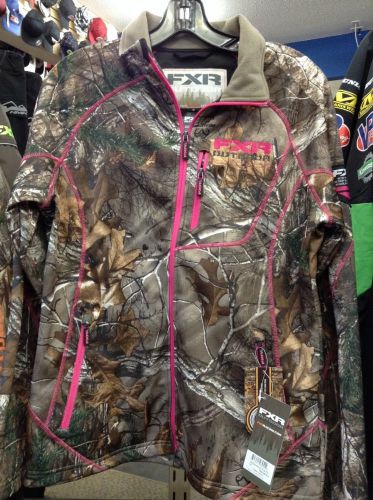Fxr womans elevation full zip jacket sz 10 camo w/pink trim nwt