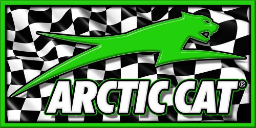 Arctic cat snowmobile racing snocross garage banner - green checker