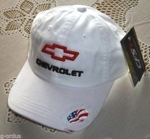 Patriotic new red white blue chevy raised 3d embroidered distressed look hat/cap