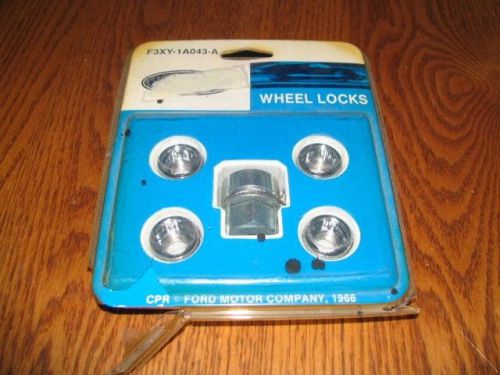 Vintage ford oem wheel locks 1966 accessory keyed nos f3xy-1a043-a