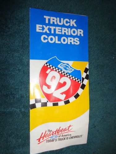 1992 chevrolet pickup / blazer+ paint chip brochure / original item!!