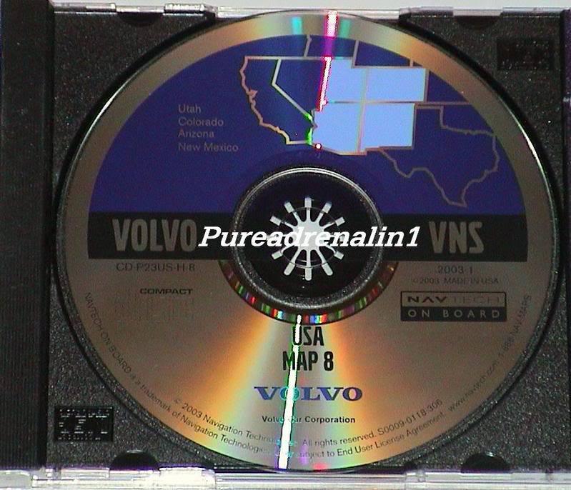 2000 2001 volvo vns s60 s80 v70 xc70 navigation map disc cd 8 ut co az nm oem