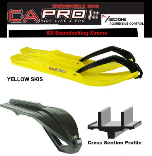 C&amp;a pro bx boondocking pair of yellow skis with black loops - new in box!