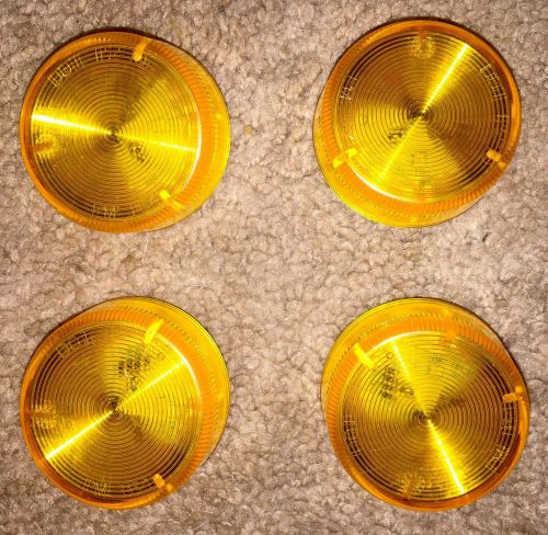 Lot of (4) new 2&#034; amber 3 led marker/clearance lights noreserve !