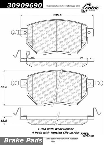 Stoptech 309.09690 stoptech sport brake pads fits altima fx35 fx45 maxima murano