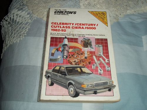 Chilton&#039;s repair manual book celebrity century cutlass ciera 6000 1982-92 auto