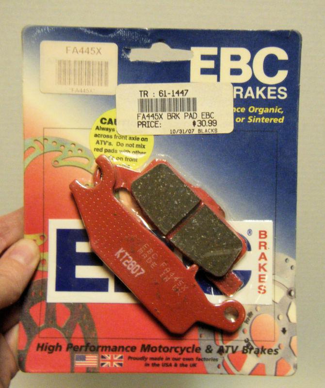 Ebc carbon brake pads rear left fits yamaha yfm 700 grizzly 4x4 2007-2012