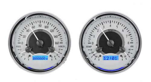 Dakota digital universal 2 dual round 5.4&#034; instrument analog dash gauge vhx-1014