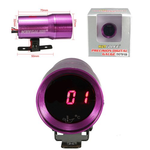 37mm oil temp temperature gauge micro digital red led sensor 50~150° universal