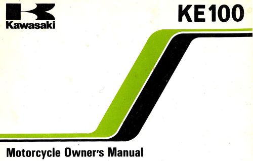 1982 kawasaki ke100 motorcycle owners manual -ke 100-kawasaki-ke100b2