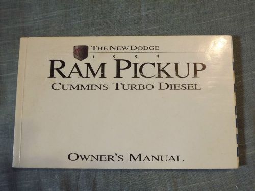 1995 ram pickup cummins turbo diesel owner&#039;s manual guide book