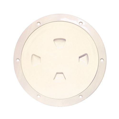 New beckson 8&#034; smooth center screw-out deck plate - beige dp80-n