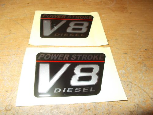 New 1999 - 2004 ford econoline power stroke v8 diesel fender emblems decals pair