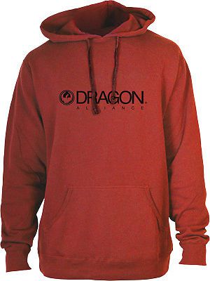 Dragon trademark mens pullover hoodie red/black