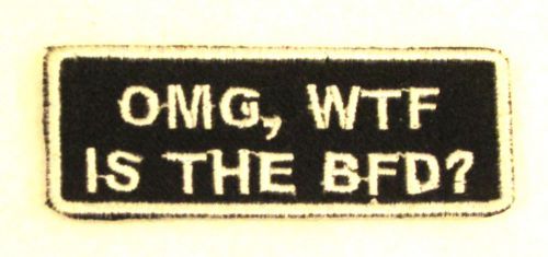 Omg, wtf is the bfd? iron on small badge patch for biker vest jacket sb846