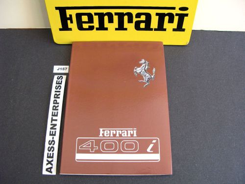 1982 1983 ferrari 400 i 400i auto owners manual drivers instruction book # j157