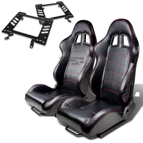 Type-1 racing seat black pvc+silder/rail+for 79-98 ford mustang bracket x2