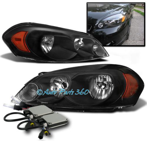 2006-2013 chevy impala/2014-2015 limited crystal headlight black/amber w/6k hid