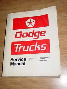 Dodge trucks service manual w100 d100 200 300 500 600 800