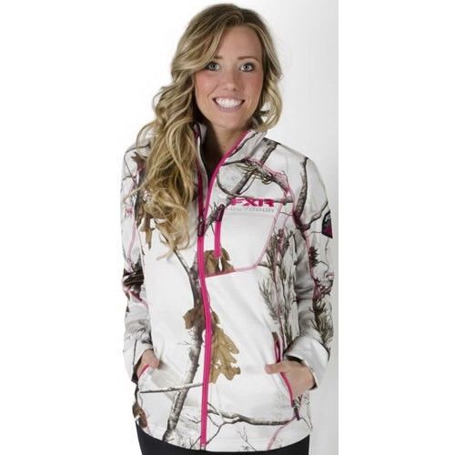 Fxr elevation womens realtree fleece zip up realtree camo xtra/aphd white snow