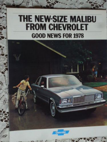 Nos 1978 chevy malibu brochure dealer sales chevrolet book nos good news for1978