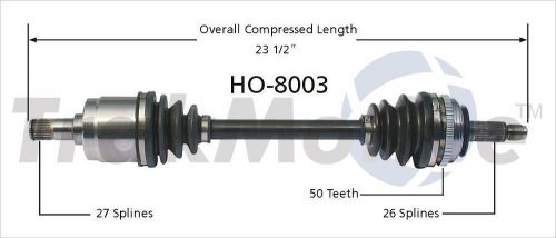 New cv axle shaft fits 1990-1993 acura integra  surtrack perf axles (was