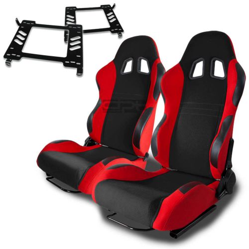 Type-7 racing seat black red woven+silder+for 90-99 toyota mr2 sw20 bracket x2