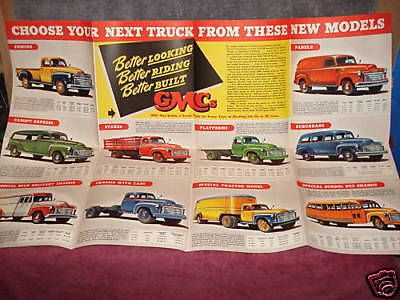 Late 1940&#039;s--1950&#039;s (?) chevy (?) / gmc dealer catalog brochure folder original