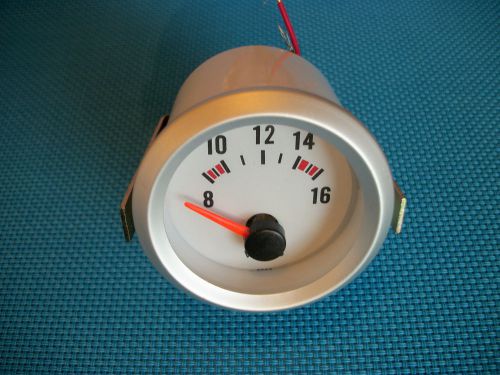 12v voltmeter standard 2&#034; round volt gauge w/ blue backlighting