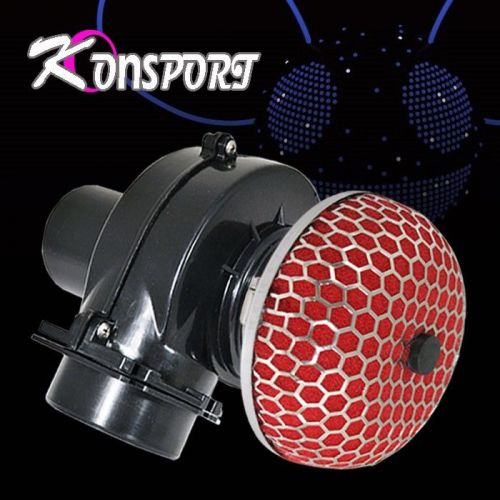 Red mushroom air intake filter+3&#034;inch electric supercharger gas fuel mpg saver