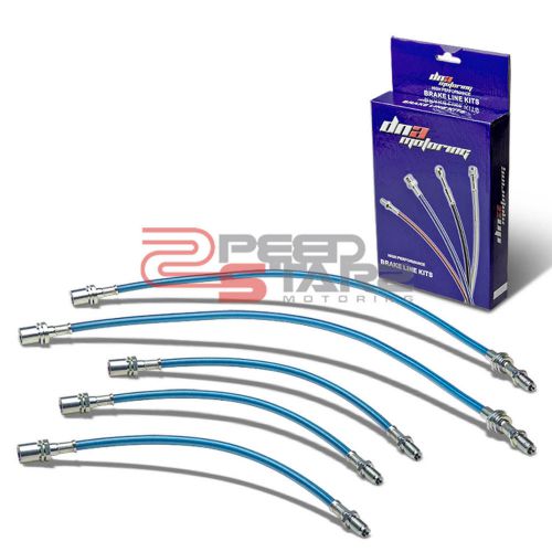 For integra da/db blue pvc coated stainless drum brake lines/cable front+rear