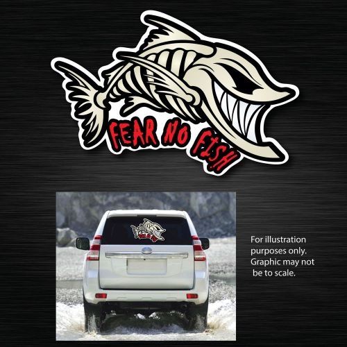 Fear no fish sticker x large 450mm quality water &amp; fade proof 7 year vinyl