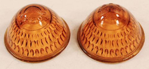 Vintage pair do ray marker light lens truck amber glass travel trailer 2-7/16&#034;