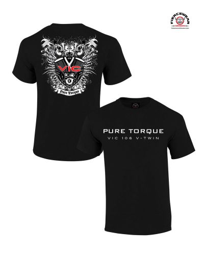 &#034;pure tourque, vic 106&#034; black 2sd biker shirt for victory motorcycle riders
