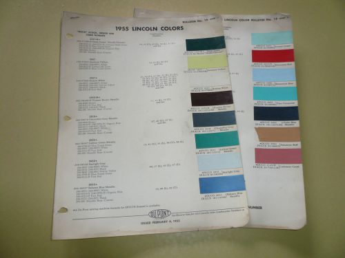 1955 lincoln dupont duco delux color chip paint sample - vintage