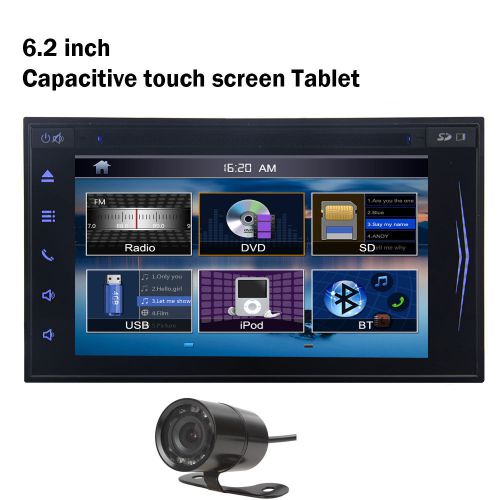 6.2&#034; full touch car dvd player subwoofer ipod bluetooth radio in dash stereo+cam