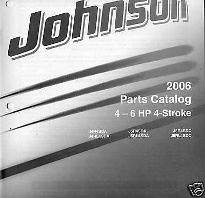 2006 johnson outboard 4-6 hp 4 stroke parts manual new