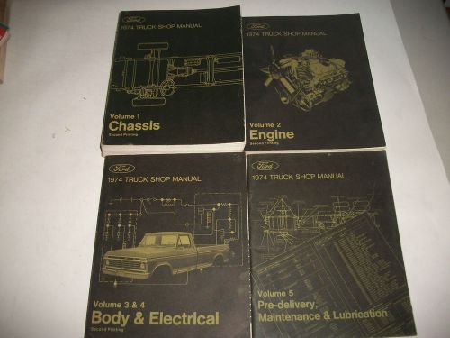 Original 1974 ford trucks+econoline van shop manual set very clean cmysytor4more