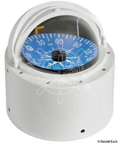 Riviera boat marine high speed compass 4&#034; 100mm white/blue with binnacle