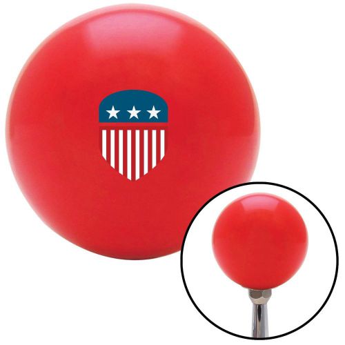 Usa flag shield red shift knob with m16 x 1.5 insertknob black style