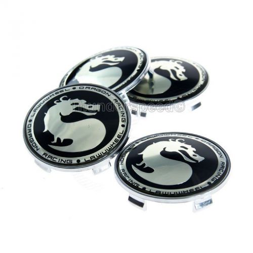 4x car wheel center hub caps 68mm chrome dragon logo emblem badge decal sticker