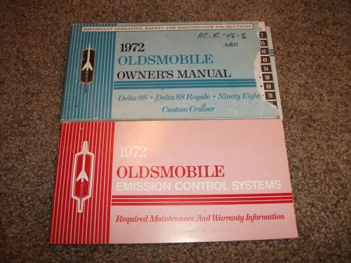 1972 oldsmobile 88, 98 &amp; custom cruiser owner manual + emissions book, olds