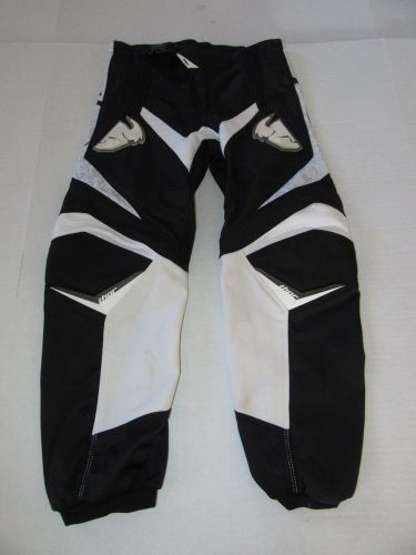 Thor phase girls riding pants size 24 black/white mx motocross dirt bike quad