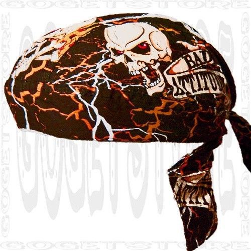 Bad do 1 black orange cap new head wrap doo rag du hat skull hat wear sweatband