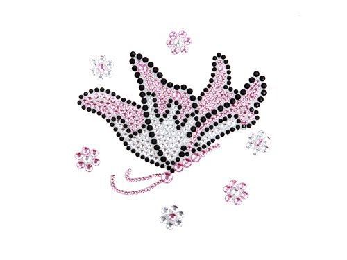 La auto gear butterfly w/ flowers pink &amp; black gem crystals car truck suv home