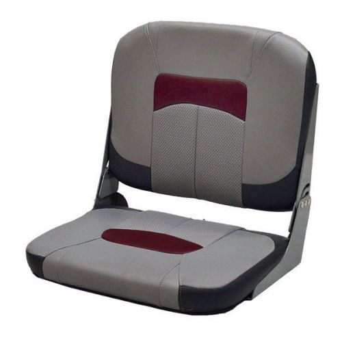 Tracker marine folding bass boat fishing center bench seat gray maroon lot 20